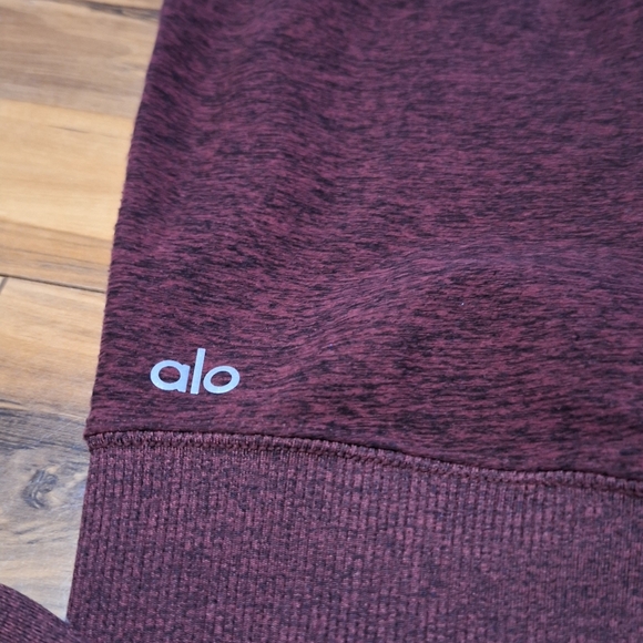 Alo Yoga Goddess Maroon Ruched Full Leggings Large Womens Active Gym Workout - Picture 4 of 6